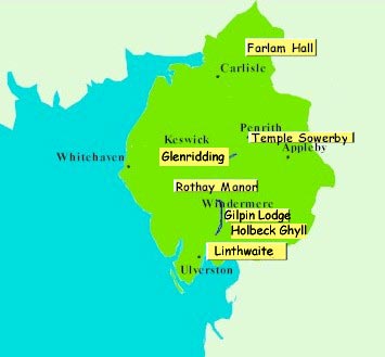 Lake District Cumbria hotels map